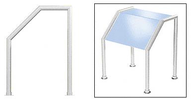 CRL Elegant 106 Series Sneeze Guard - 1-1/2" Polished Stainless Tubing, Glass On Slant and Top Only