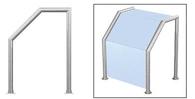 CRL Elegant 107 Series Sneeze Guard - 1-1/2" Brushed Stainless Tubing, Glass On Slant, Top, and Front Only