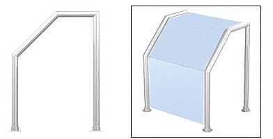 CRL Elegant 107 Series Sneeze Guard - 1-1/2" Polished Stainless Tubing, Glass On Slant, Top, and Front Only