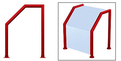 CRL Elegant 107 Series Sneeze Guard - 1-1/2" Powder Painted Tubing, Glass On Slant, Top, and Front Only