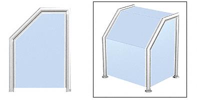 CRL Elegant 108 Series Sneeze Guard - 1-1/2" Polished Stainless Tubing, Glass On Slant, Top, Front and One End or Both Ends