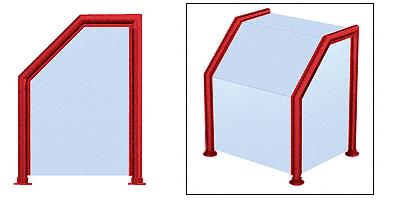 CRL Elegant 108 Series Sneeze Guard - 1-1/2" Powder Painted Tubing, Glass On Slant, Top, Frontand One End or Both Ends