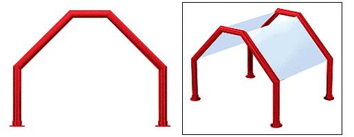 CRL Elegant 109 Series Sneeze Guard - 1-1/2" Powder Painted Tubing, Glass On Slants Only