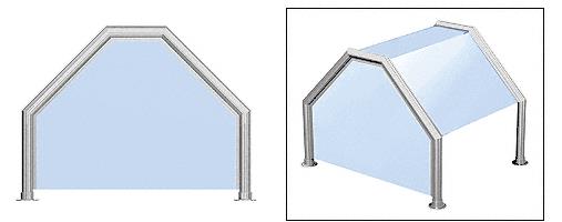 CRL Elegant 111 Series  Sneeze Guard - 1-1/2" Brushed Stainless Tubing, Glass On Top, Slants, and One End or Both Ends