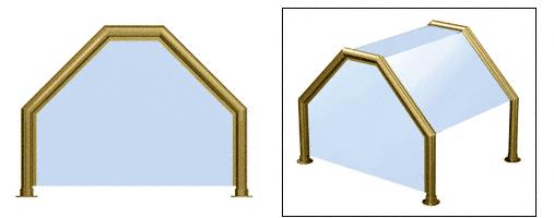 CRL Elegant 111 Series Sneeze Guard - 1-1/2" Polished Brass Tubing, Glass On Top, Slants, and One End or Both Ends