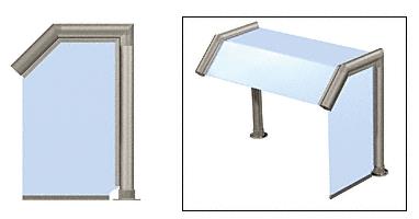 CRL Elegant 114 Series Sneeze Guard - 1-1/2" Brushed Stainless Tubing, Glass On Slant, Top, and One End or Both Ends