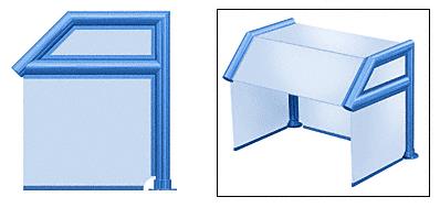 CRL Elegant 117 Series Sneeze Guard - 1-1/2" Powder Painted Tubing Glass On Top, Slant, Shelf, Back Bottom and Ends
