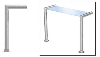 CRL Elegant 138 Series Sneeze Guard - 1-1/2" Brushed Stainless Tubing, Glass On Top Only