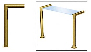 CRL Elegant 138 Series Sneeze Guard - 1-1/2" Polished Brass Tubing, Glass On Top Only