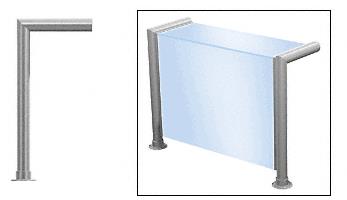 CRL Elegant 139 Series Sneeze Guard - 1-1/2" Brushed StainlessTubing, Glass On Top and Front Only