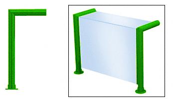 CRL Elegant 139 Series Sneeze Guard - 1-1/2" Powder Painted Tubing, Glass On Top and Front Only
