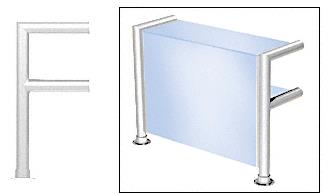 CRL Elegant 142 Series Sneeze Guard - 1-1/2" Polished Stainless Tubing, Glass On Top, Shelf, and Front Only