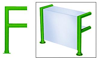 CRL Elegant 142 Series Sneeze Guard - 1-1/2" Powder Painted Tubing, Glass On Top, Shelf, and Front Only