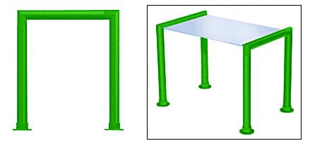 CRL Elegant 144 Series Sneeze Guard - 1-1/2" Powder Painted Tubing, Glass On Top Only