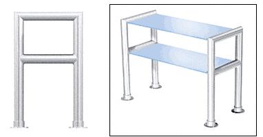 CRL Elegant 147 Series Sneeze Guard - 1-1/2" Polished Stainless Tubing, Glass On Top and Shelf Only