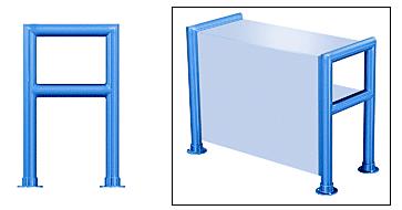 CRL Elegant 148 Series Sneeze Guard - 1-1/2" Powder Painted Tubing, Glass On Top, Shelf, and Front Only
