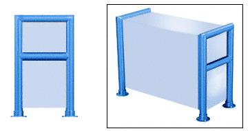 CRL Elegant 149 Series Sneeze Guard - 1-1/2" Powder Painted Tubing, Glass On Top, Shelf, Front, and One End or Both Ends