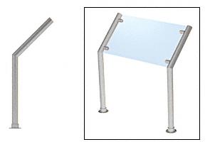 CRL Contemporary 200 Series Sneeze Guard - 1-1/2" Brushed Stainless Tubing, Glass On Slant Only