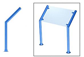 CRL Contemporary 200 Series 1Sneeze Guard - -1/2" Powder Painted Tubing, Glass On Slant Only