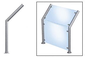 CRL Contemporary 201 Series Sneeze Guard - 1-1/2" Brushed Stainless Tubing, Glass On Slant and Front Only
