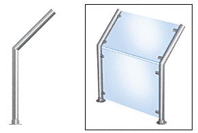 CRL Contemporary 201 Series Sneeze Guard - 1-1/2" Polished Stainless Tubing Glass On Slant and Front Only