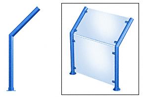 CRL Contemporary 201 Series Sneeze Guard - 1-1/2" Powder Painted Tubing, Glass On Slant and Front Only