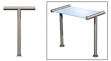 CRL Contemporary 202 Series Sneeze Guard - 1-1/2" Brushed Stainless Tubing, Glass On Top Only