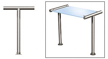 CRL Contemporary 202 Series Sneeze Guard - 1-1/2" Polished Stainless Tubing, Glass On Top Only