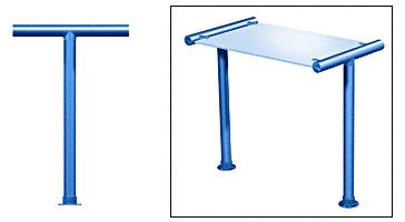 CRL Contemporary 202 Series Sneeze Guard - 1-1/2" Powder Painted Tubing, Glass On Top Only