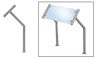 CRL Contemporary 203 Series Sneeze Guard - 1-1/2" Brushed Stainless Tubing, Glass On Slant Only