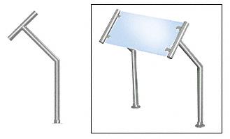 CRL Contemporary 203 Series Sneeze Guard - 1-1/2" Polished Stainless Tubing, Glass On Slant Only