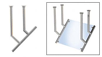CRL Contemporary 204 Series Sneeze Guard - 1-1/2" Brushed Stainless Tubing, Glass On Slant Only