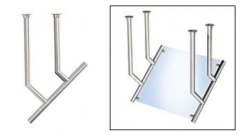 CRL Contemporary 204 Series Sneeze Guard -1-1/2" Polished Stainless Tubing, Glass On Slant Only