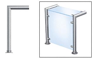 CRL Contemporary 205 Series Sneeze Guard - 1-1/2" Polished Stainless Tubing, Glass On Top and Front Only