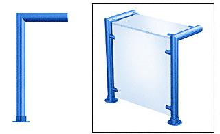 CRL Contemporary 205 Series Sneeze Guard - 1-1/2" Powder Painted Tubing, Glass On Top and Front Only