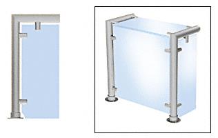 CRL Contemporary 206 Series Sneeze Guards - 1-1/2" Brushed Stainless Tubing, Glass On Top, Front, and One or Both Ends