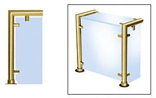 CRL Contemporary 206 Series Sneeze Guards - 1-1/2" Polished Brass Tubing, Glass On Top, Front, and One or Both Ends