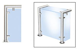 CRL Contemporary 206 Series Sneeze Guards - 1-1/2" Polished Stainless Tubing, Glass On Top, Front, and One or Both Ends
