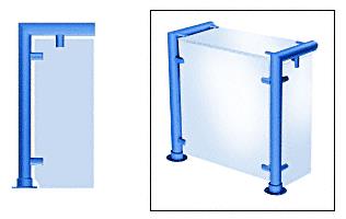 CRL Contemporary 206 Series Sneeze Guards - 1-1/2" Powder Painted Tubing, Glass On Top, Front, and One or Both Ends