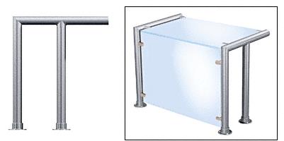 CRL Contemporary 207 Series Sneeze Guard - 1-1/2" Brushed Stainless Tubing, Glass On Top and Front Only