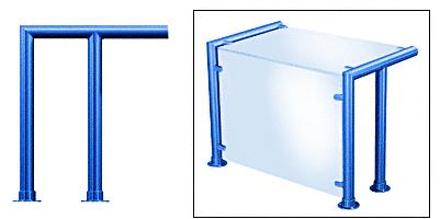 CRL Contemporary 207 Series Sneeze Guard - 1-1/2" Powder Painted Tubing, Glass On Top and Front Only