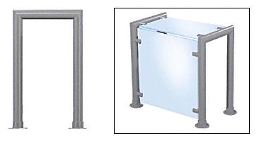 CRL Contemporary 209 Series Sneeze Guard - 1-1/2" Brushed Stainless Tubing, Glass On Top and Front Only