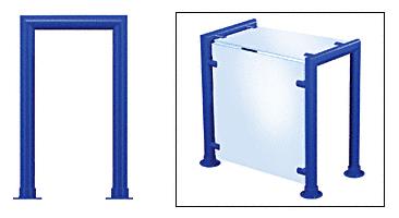 CRL Contemporary 209 Series 1-1/2" Powder Painted Tubing Glass On Top and Front Only Sneeze Guard