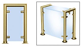 CRL Contemporary 210 Series Sneeze Guard - 1-1/2" Polished Brass Tubing, Glass On Top, Front, and One or Both Ends