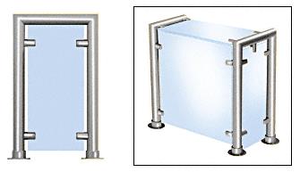 CRL Contemporary 210 Series Sneeze Guard - 1-1/2" Polished Stainless Tubing, Glass On Top, Front, and One or Both Ends