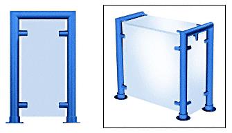 CRL Contemporary 210 Series Sneeze Guard - 1-1/2" Powder Painted Tubing, Glass On Top, Front, and One or Both Ends