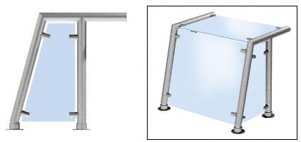 CRL Contemporary 212 Series Sneeze Guards - 1-1/2" Brushed StainlessTubing, Glass On Top, Front, and One or Both Ends