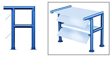 CRL Contemporary 309 Series Sneeze Guard - 1-1/2" Painted Tubing, Glass On Top, Front, and Shelf  Moveable Glass