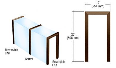 CRL Duranodic Bronze Sculptured Series Glass on Front and Top Shelf Aluminum Sneeze Guard - Center Post Only