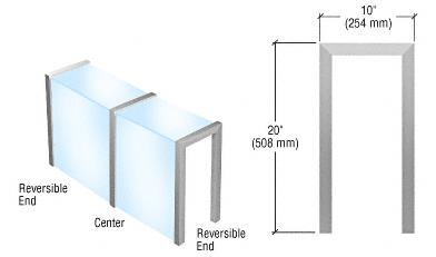 CRL Satin Anodized Sculptured Series Glass on Front and Top Shelf Aluminum Sneeze Guard - Center Post Only